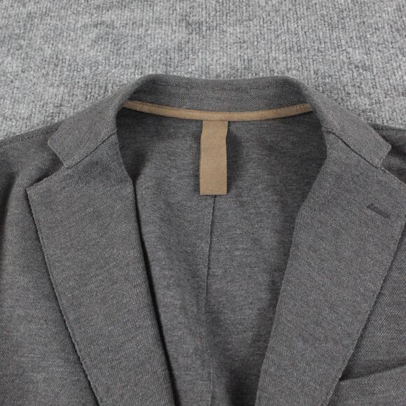 Eleventy Blazer Mens XL 52 IT Slim Fit Jersey Sport Coat Gray Knit Unstructured - Picture 6 of 14